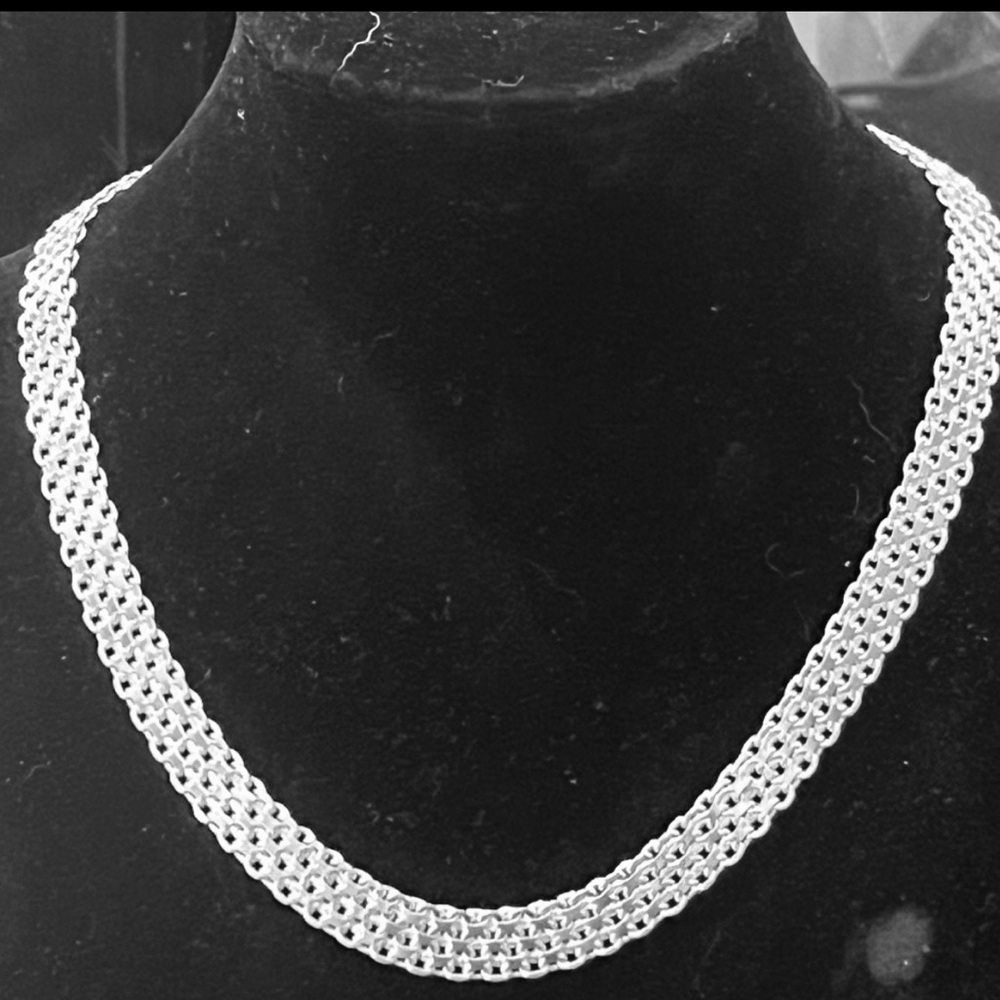 sterling silver vintage diamond cut Bismark statement estate necklace QVC
